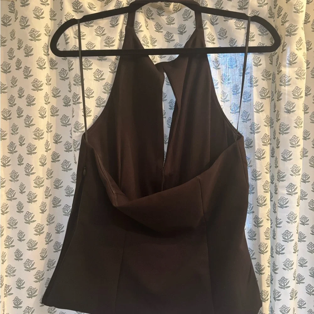 Zara Black Halter Top with Rhinestone Bows - Picture 3 of 5